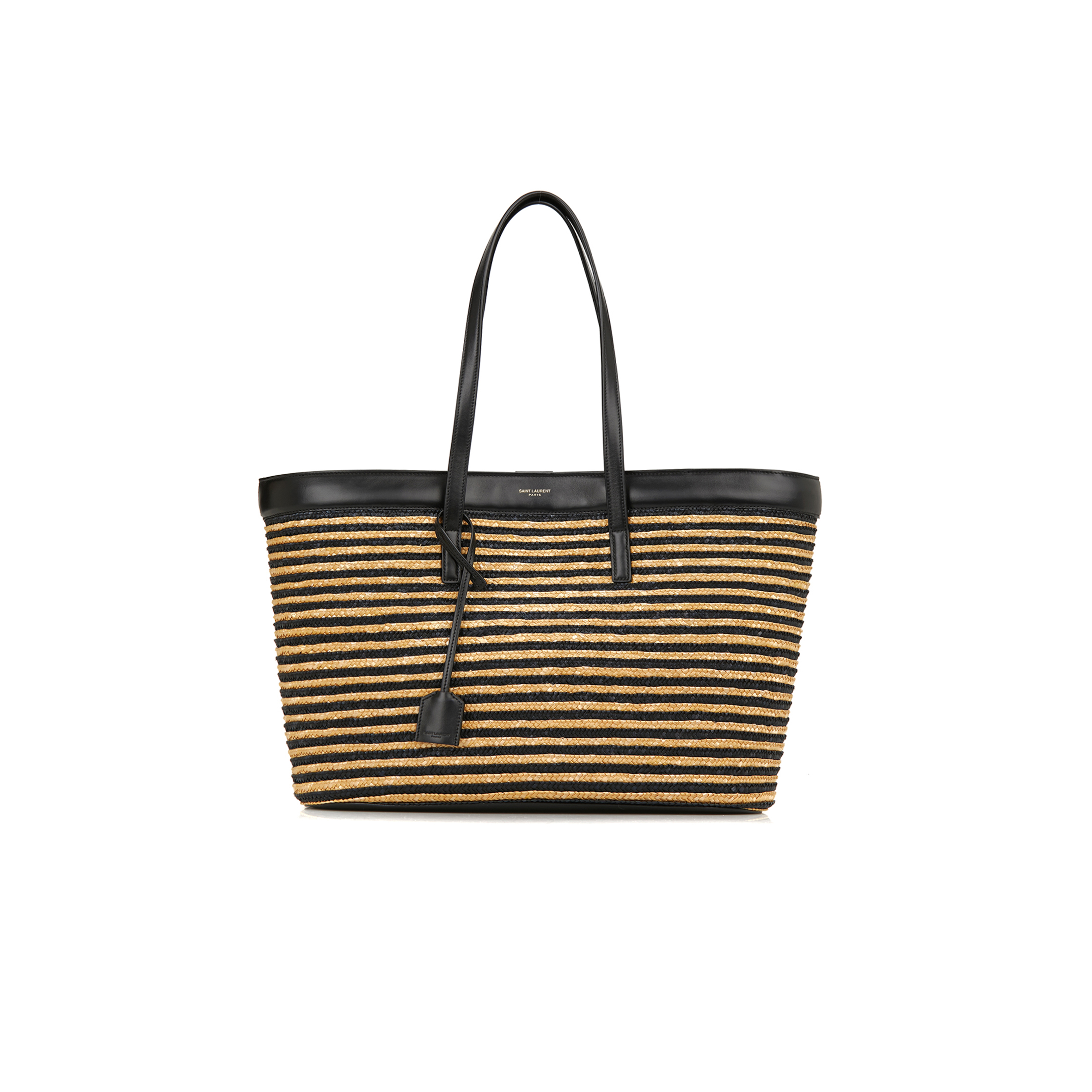 y*l shopping Sa**t Lau*nt in faffia and leather 394195101655 (37*28*13cm)